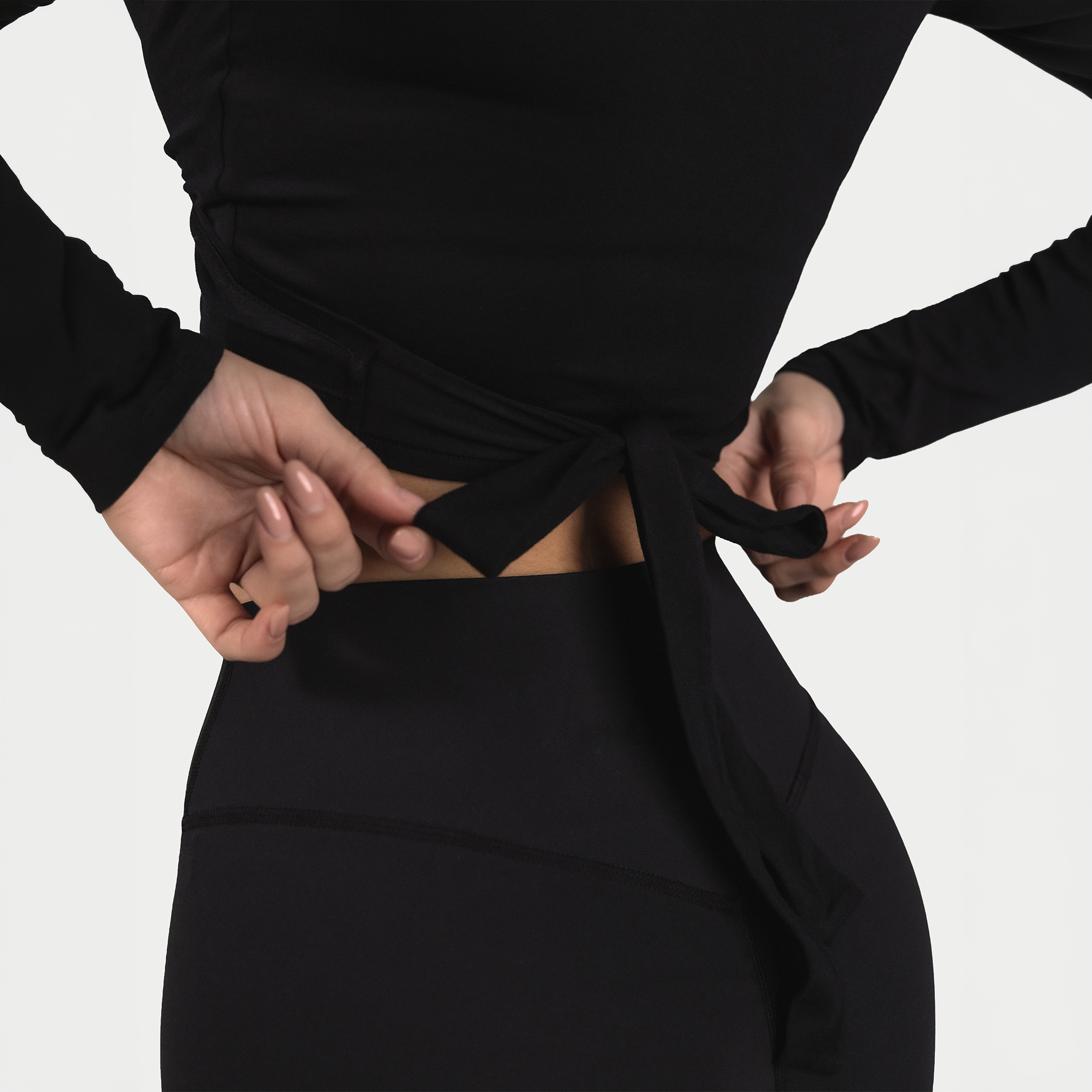 <tc>MRIIÀ Bodycon Long Sleeve Wrap Top</tc>