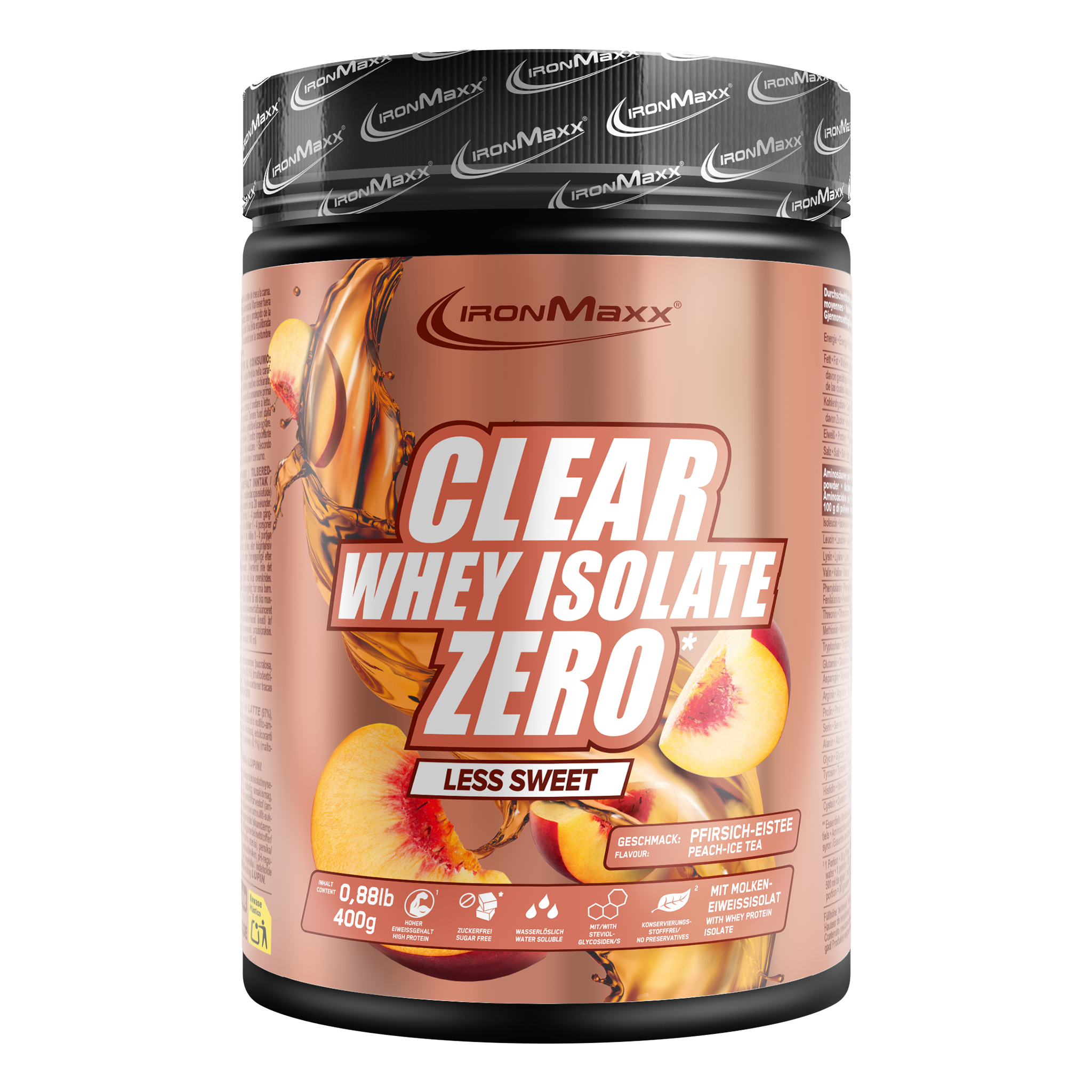 <tc>Clear Whey Isolate Zero</tc> (400g) - "Mniej słodki" Brzoskwiniowa herbata mrożona