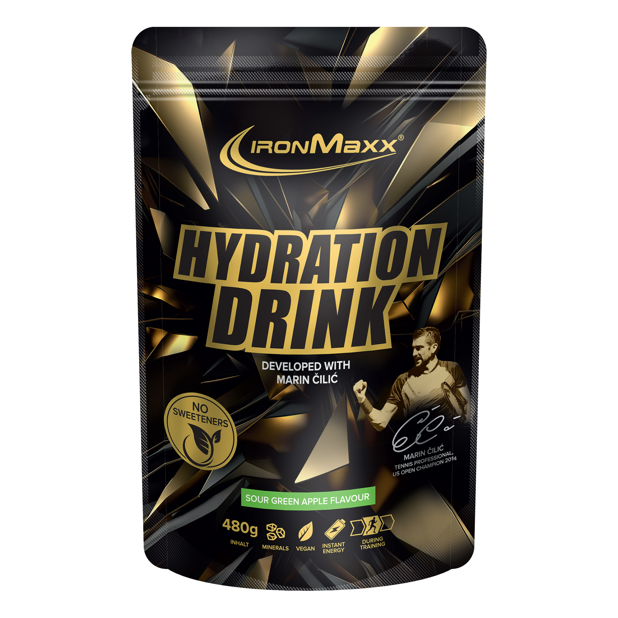Hydration Drink Pulver Marin Čilić (480g) - Sour Green Apple