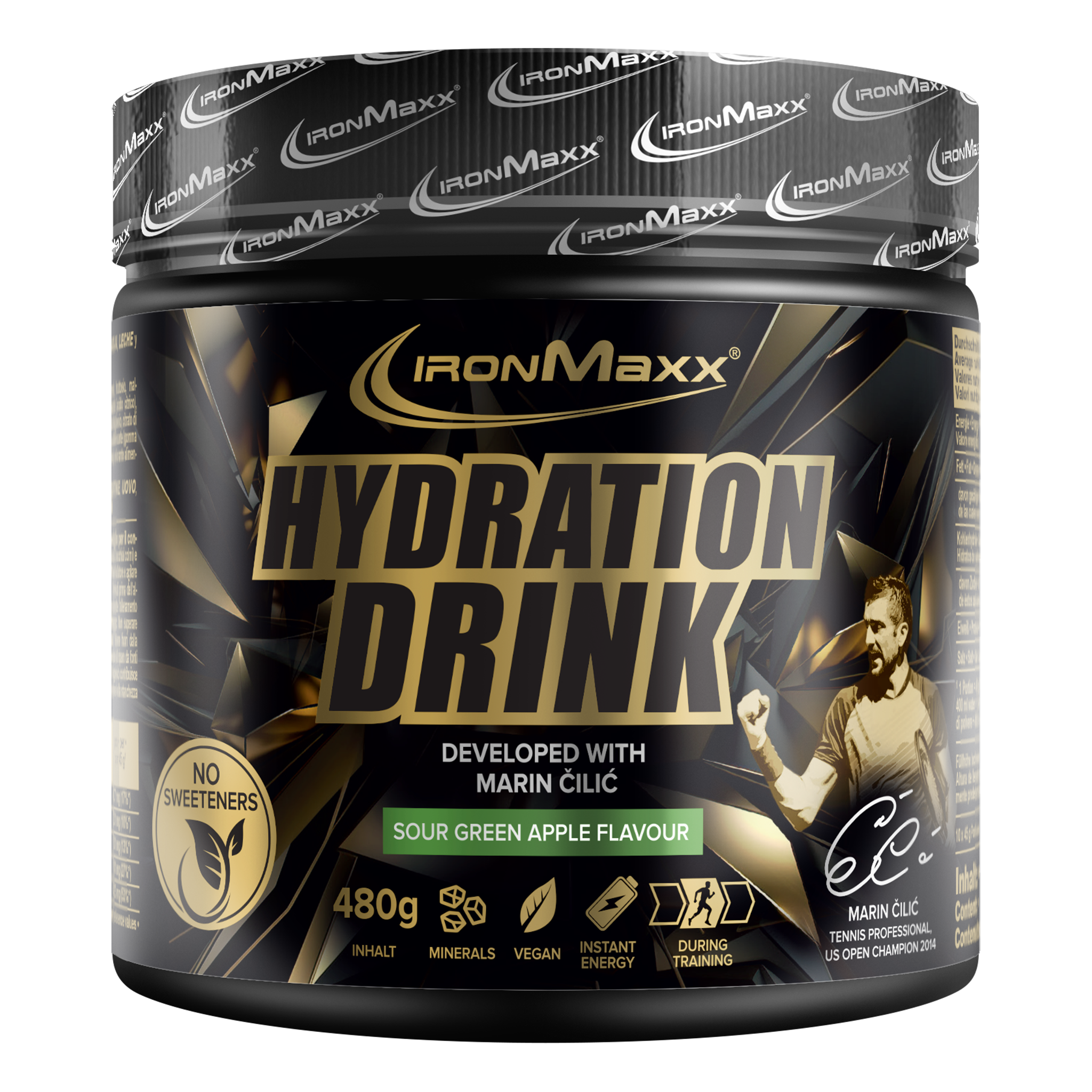 Hydration Drink Pulver Marin Čilić (480g) - Sour Green Apple