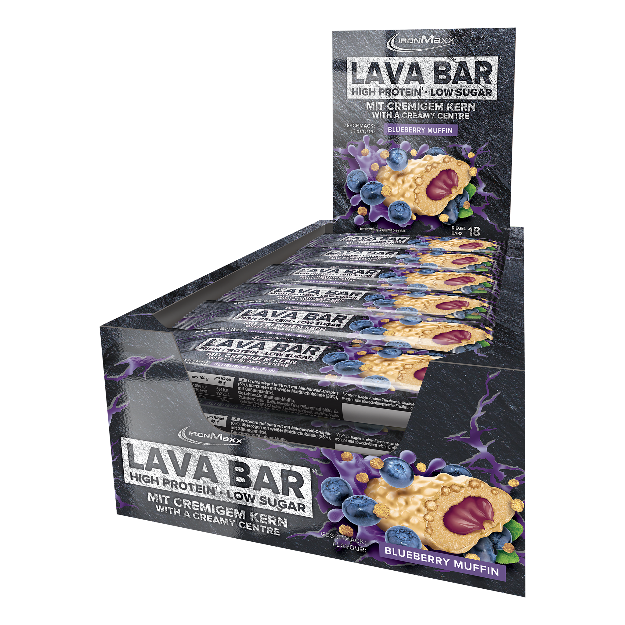 Lava Bar Proteïnereep (18x40g) - Bosbessenmuffin