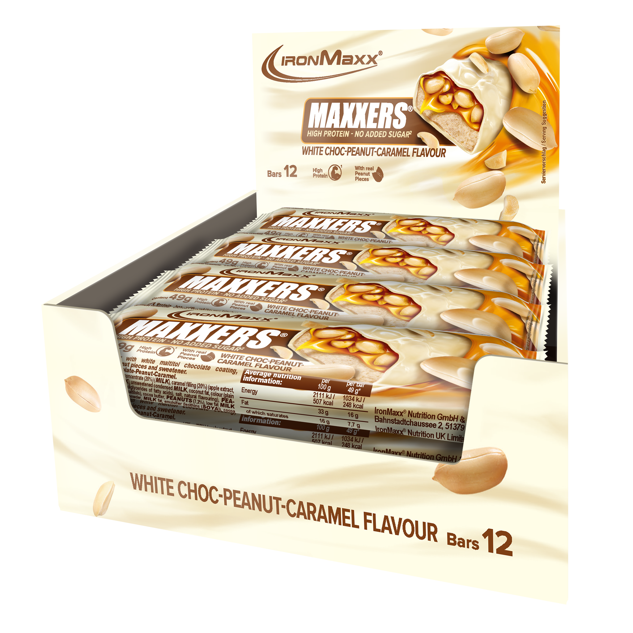 Maxxers (12x49g) - White Choc Peanut Caramel