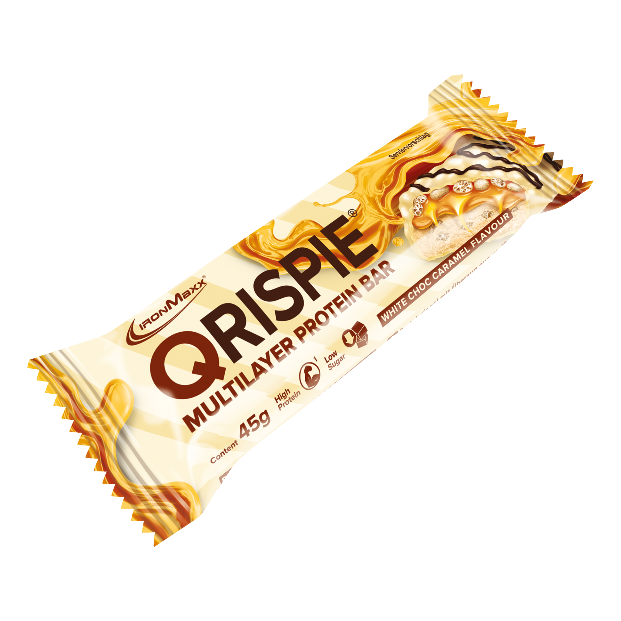 Qrispie <tc>Protein</tc> Barretta (45g) - Cioccolato Bianco Caramello