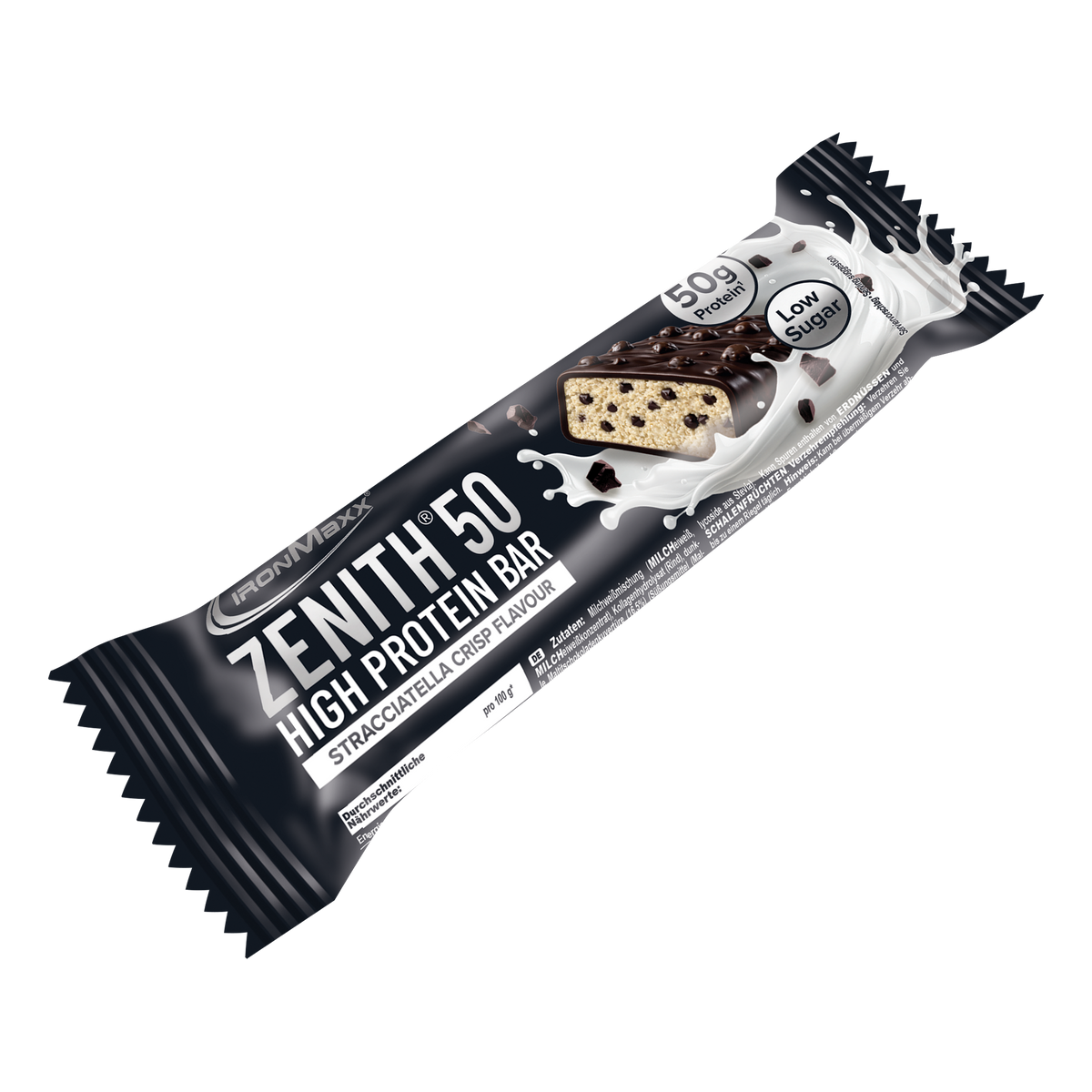 <tc>ZENITH® 50</tc> Barrita de proteína (12x100g) - <tc>Stracciatella</tc> Crujiente