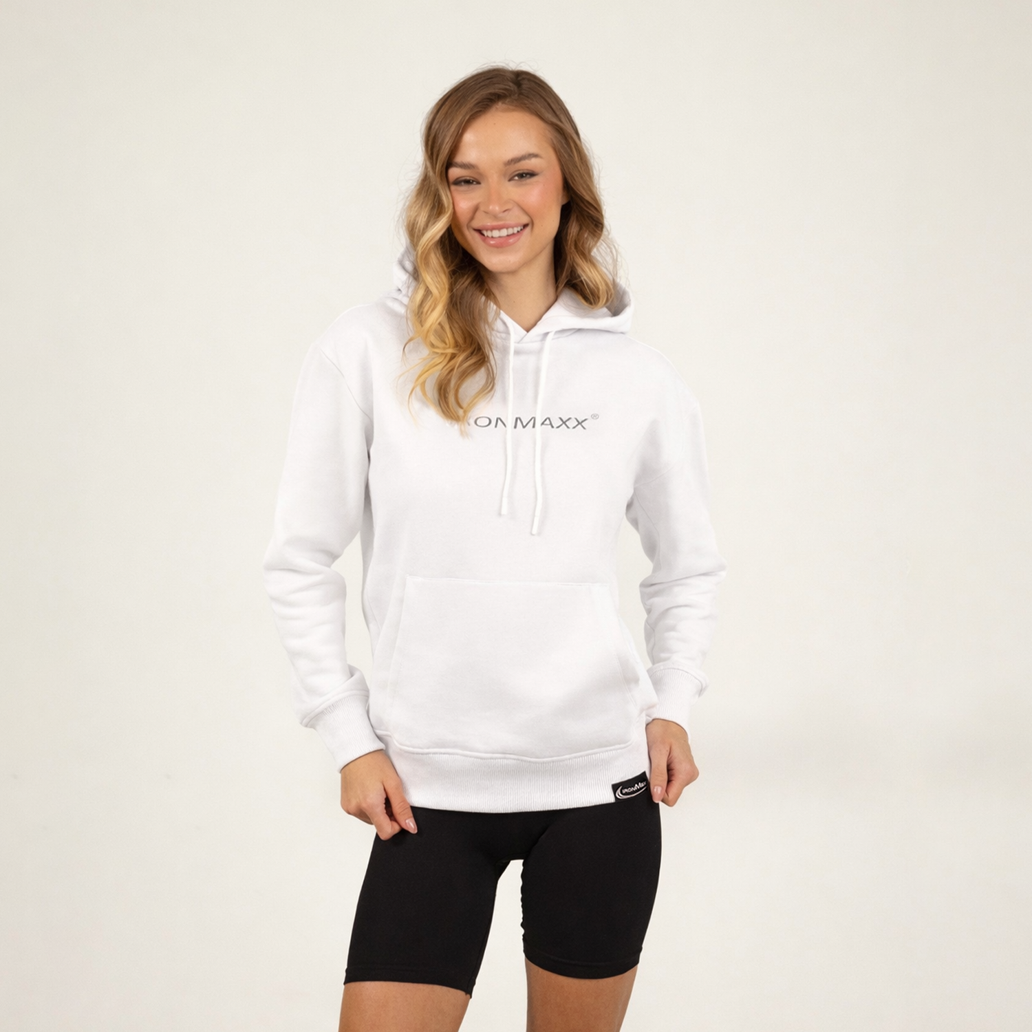 Sudadera con capucha blanca unisex - M