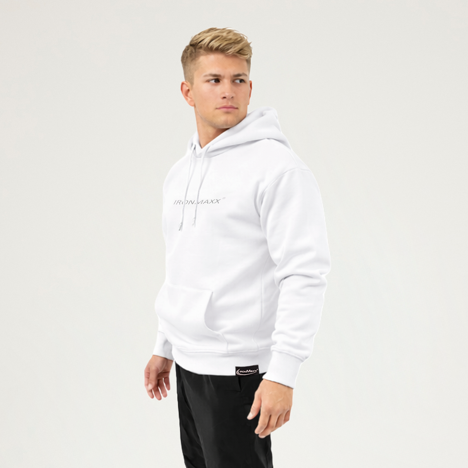 Sudadera con capucha blanca unisex - M