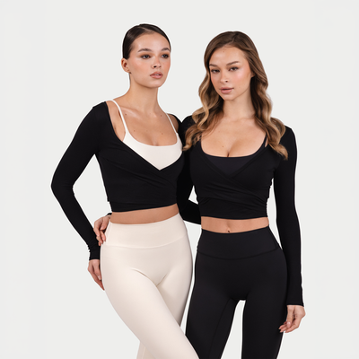 <tc>MRIIÀ Bodycon Long Sleeve Wrap Top</tc>