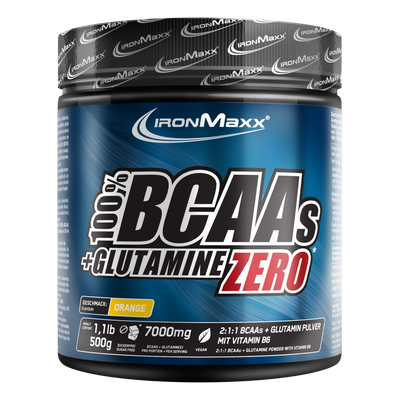 100% BCAAs + Glutamine Zero (500g) - Orange