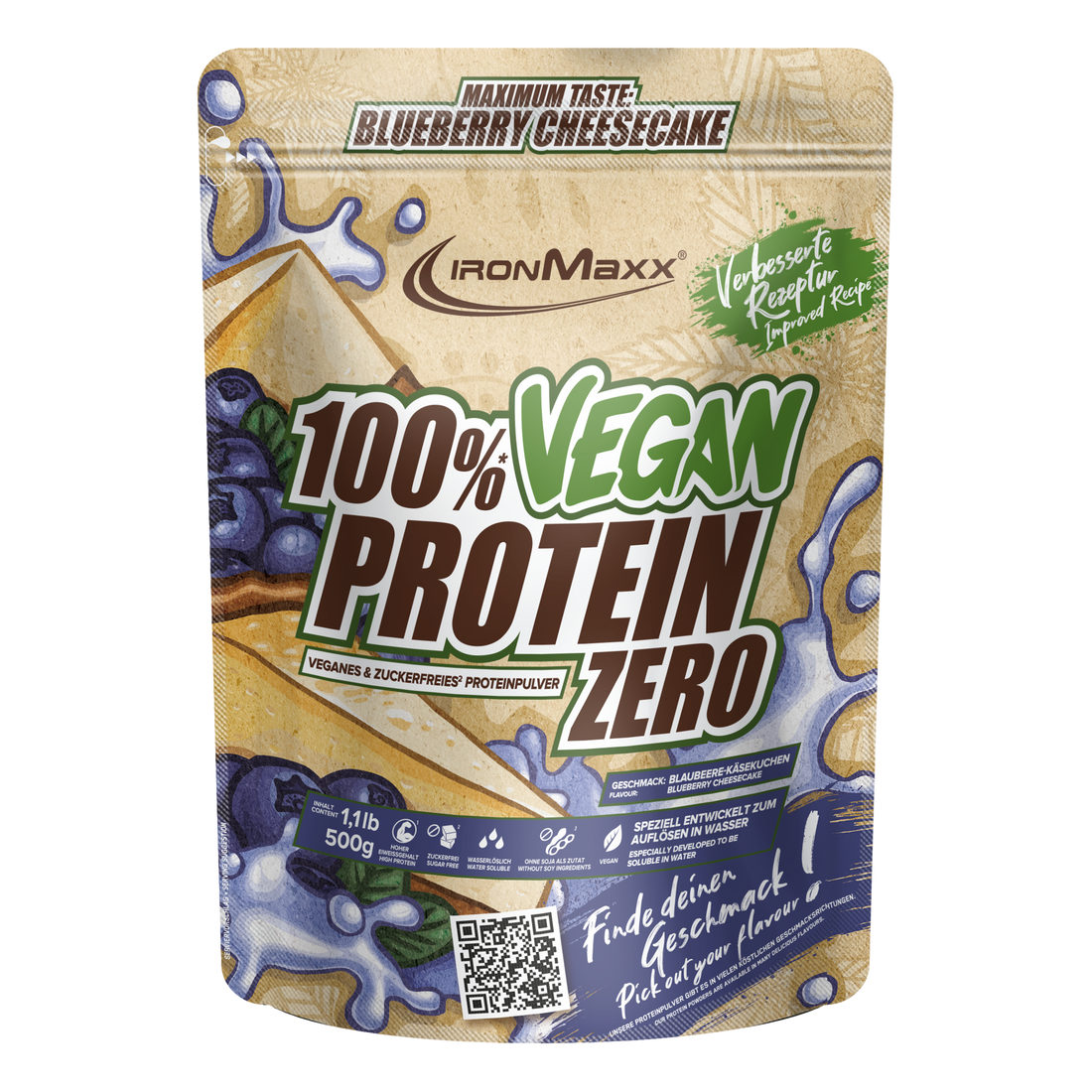 100% Vegan Protein Zero (500g) - Blueberry Cheesecake