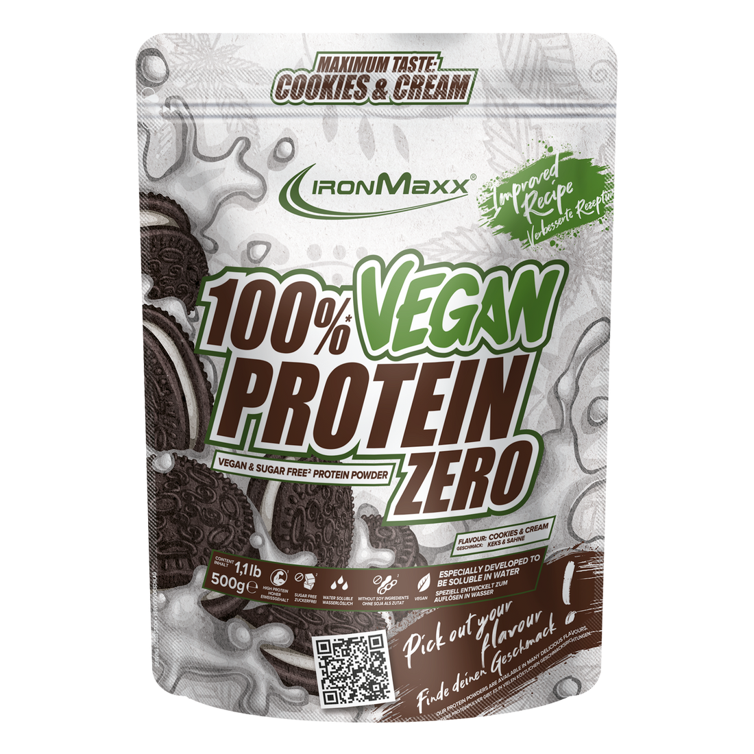 100% Vegan Protein Zero (500g) -  Cookies &amp; Cream