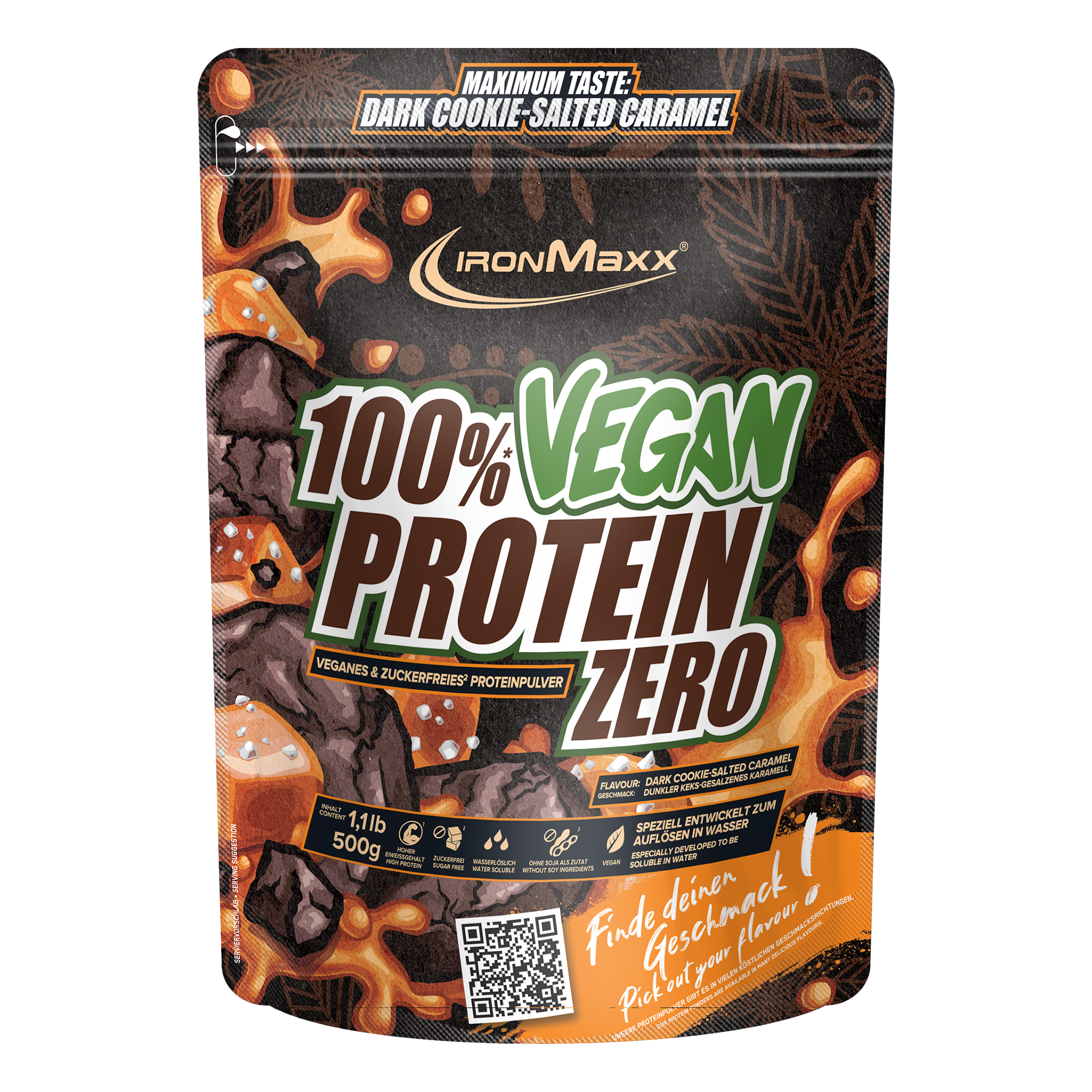 100% Vegan Protein Zero (500g) - Dark Cookie Salted Caramel