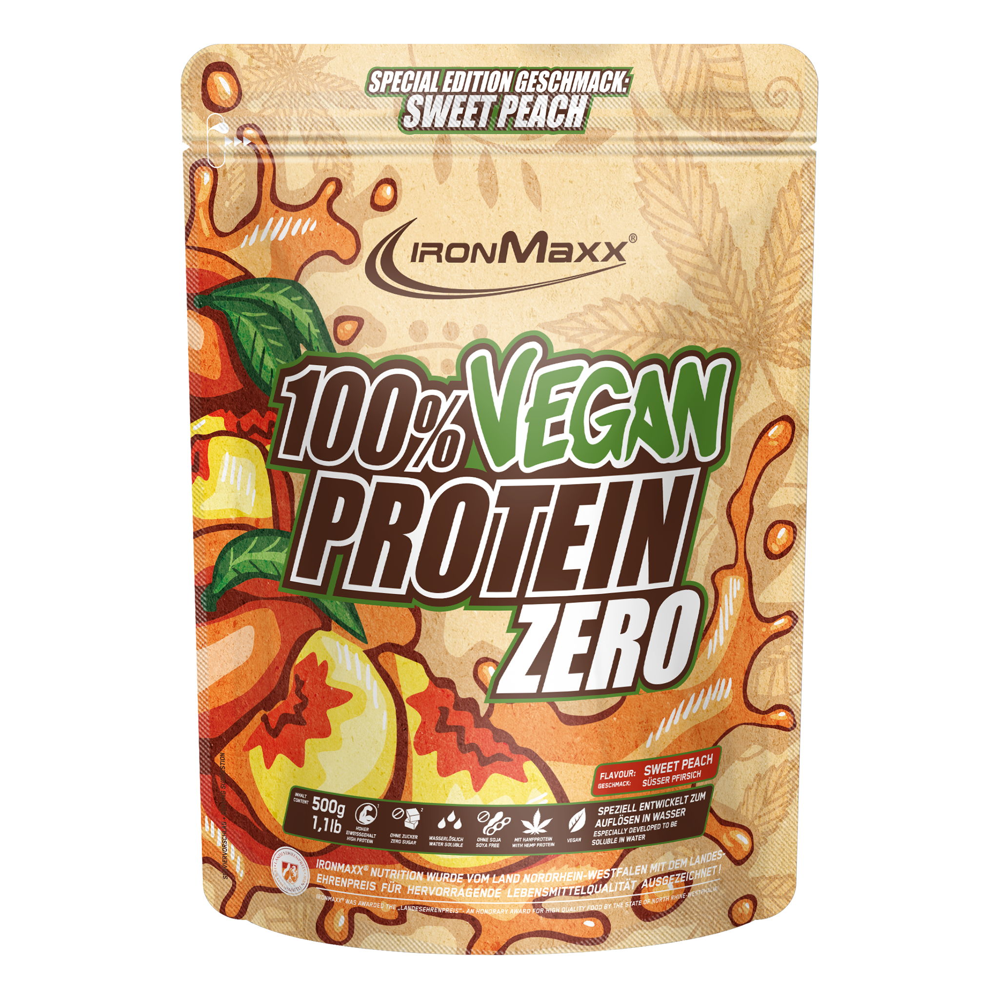 100% Vegan Protein Zero (500g) - Sweet Peach