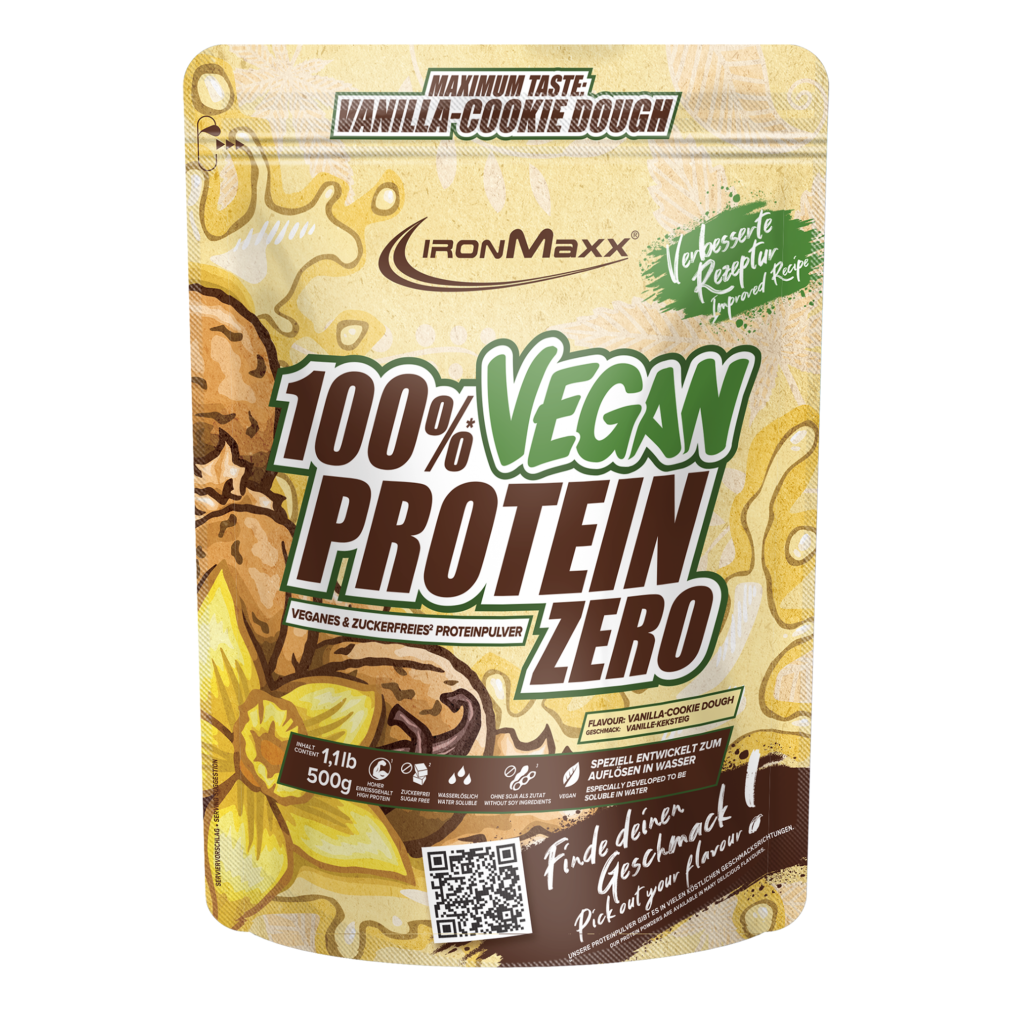 100% Vegan Protein Zero (500g) - Vanilla Cookie Dough