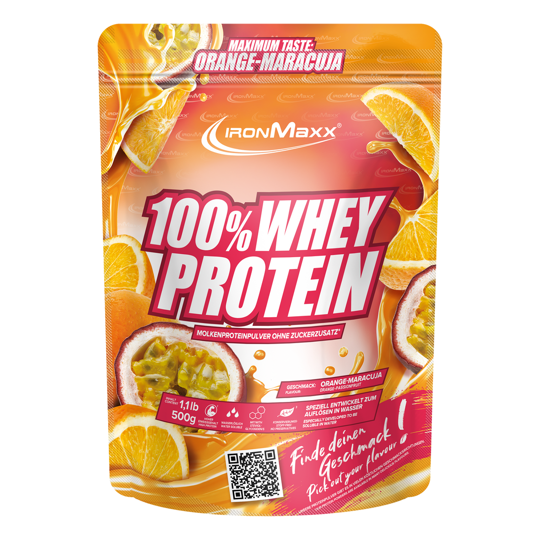 100% Wei-eiwit (500 g) - Sinaasappel-passievrucht 