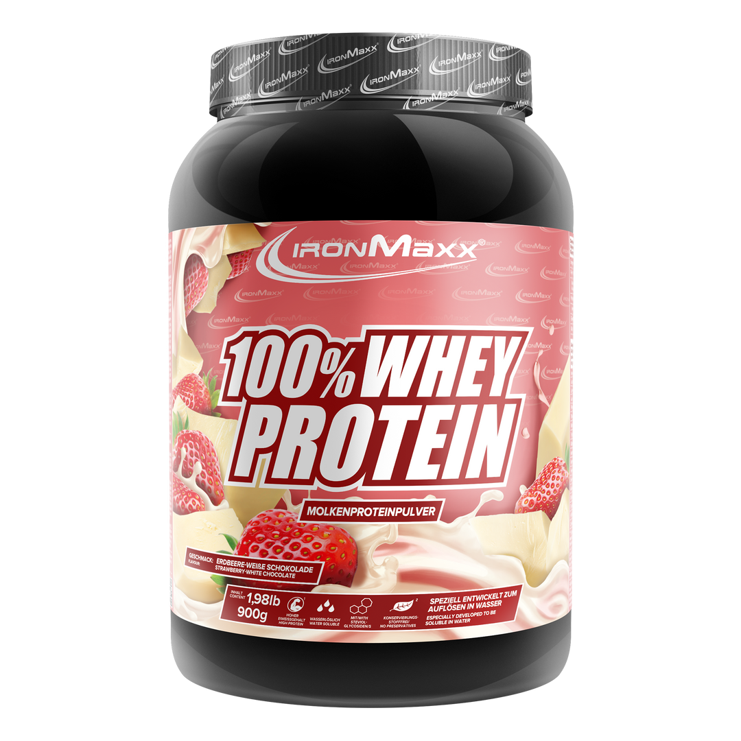 100% <tc>Whey Protein</tc> (900g) - Witte Chocolade <tc>Strawberry</tc>