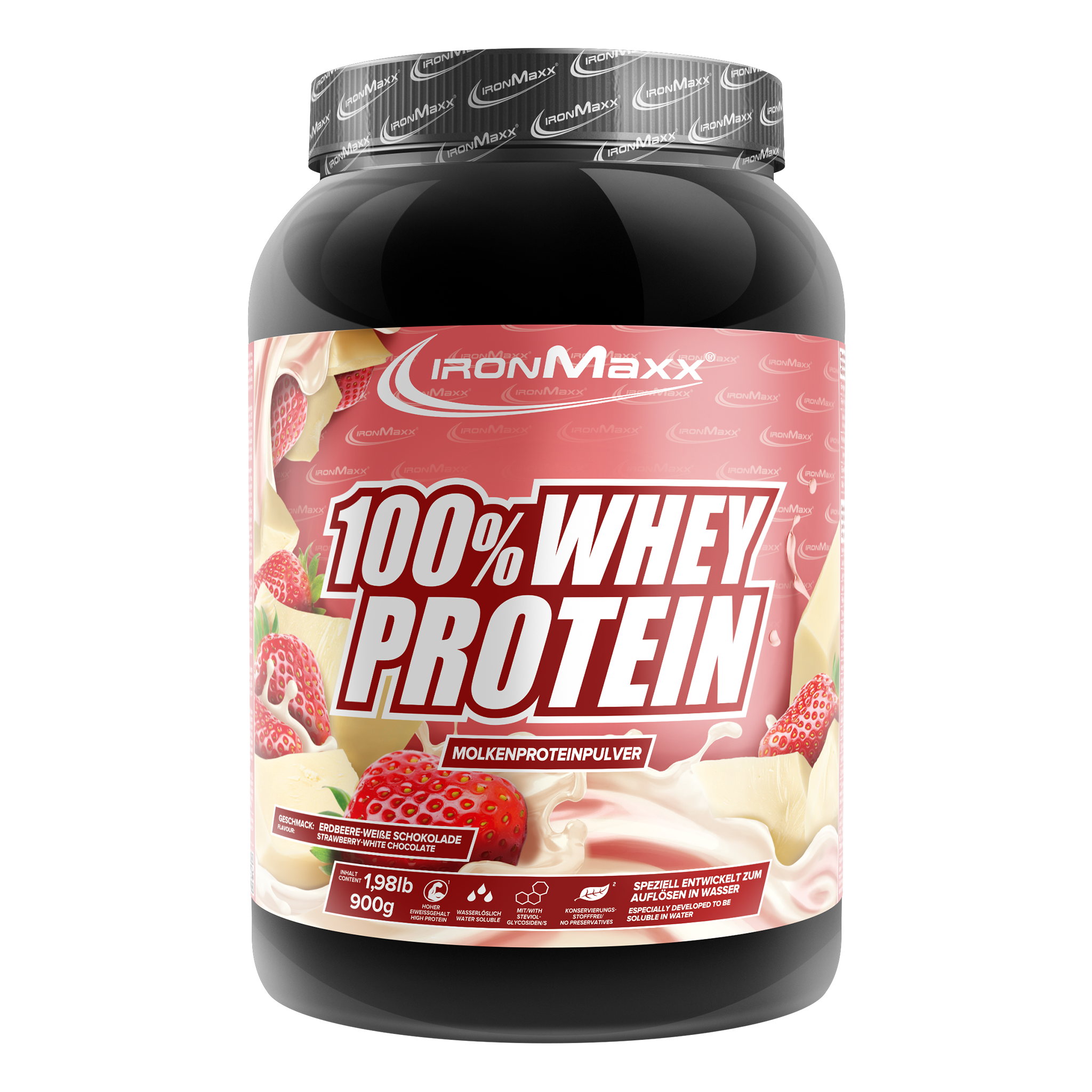 100% <tc>Whey Protein</tc> (900g) - Witte Chocolade <tc>Strawberry</tc>
