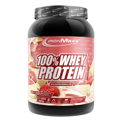 100% <tc>Whey Protein</tc> (900g) - Witte Chocolade <tc>Strawberry</tc>