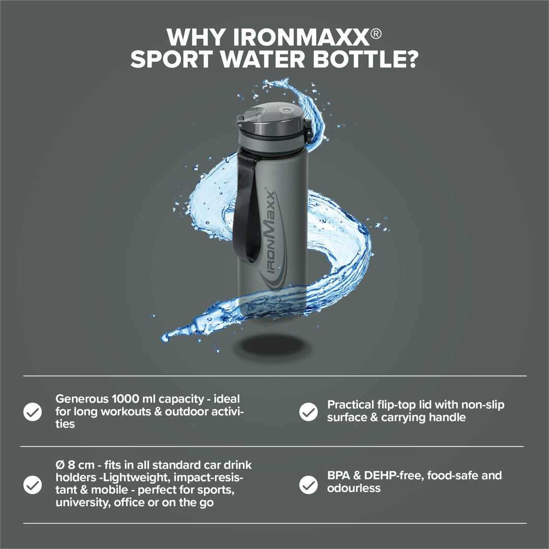 <tc>Sport Water Bottle</tc> (1000ml) - Popielaty Szary