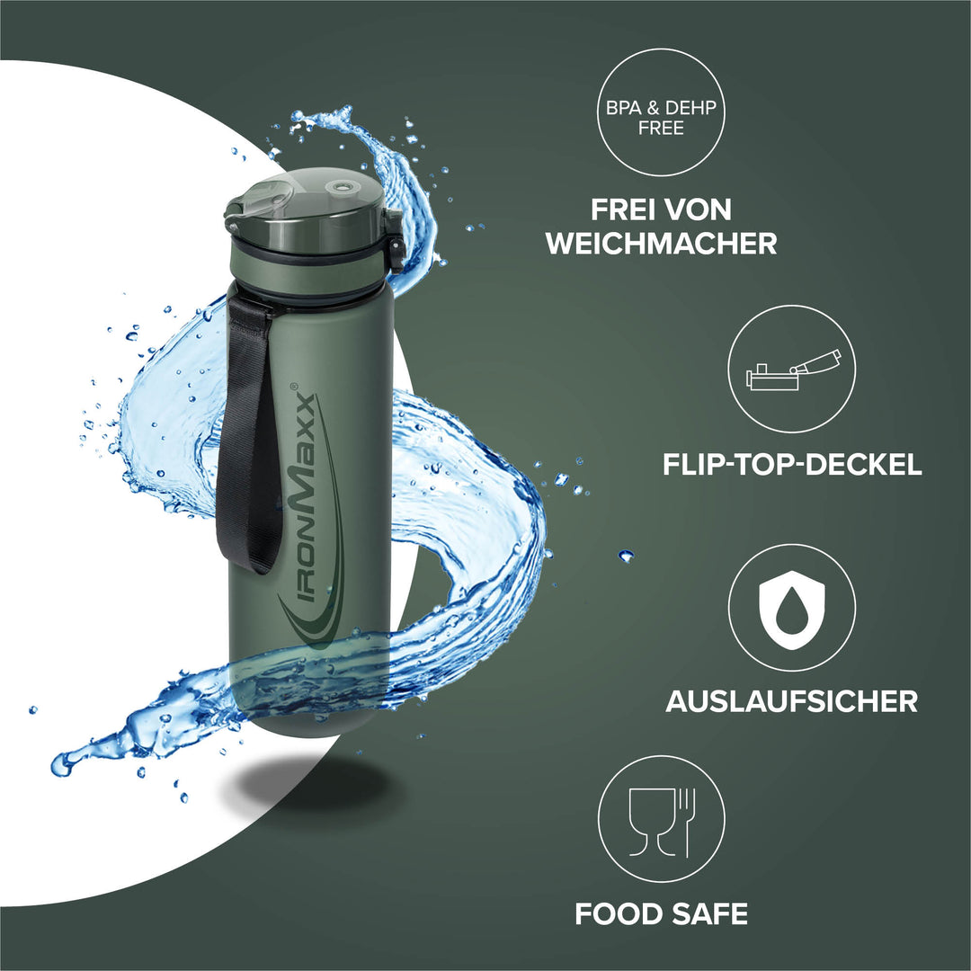 Sport Water Bottle (1000ml) - Mineral Green