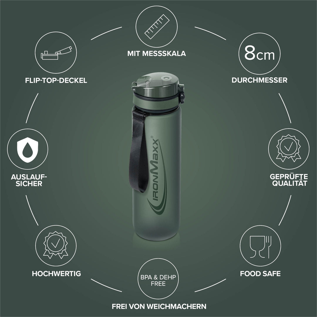 Sport Water Bottle (1000ml) - Mineral Green