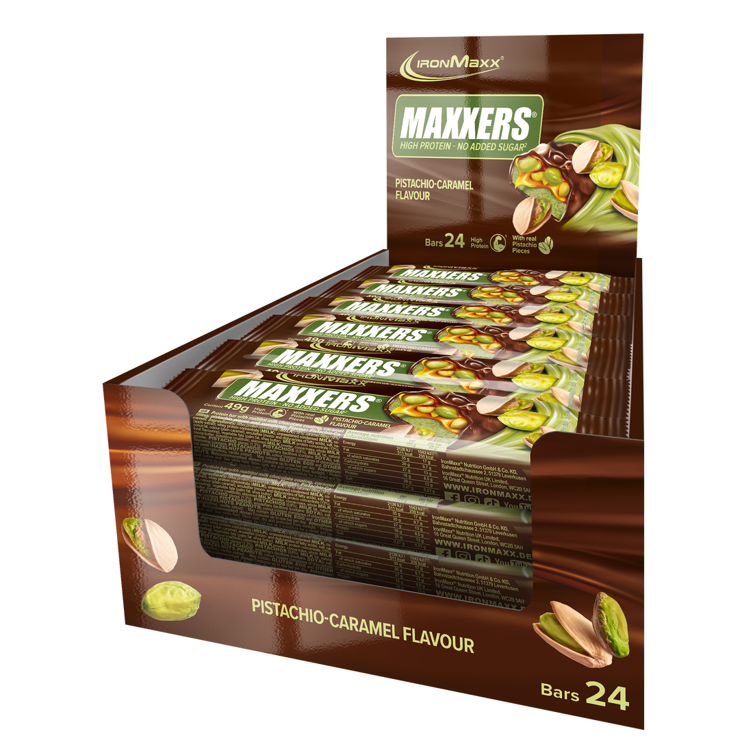 Maxxers (24x49g) - Milk Choc Pistachio Caramel