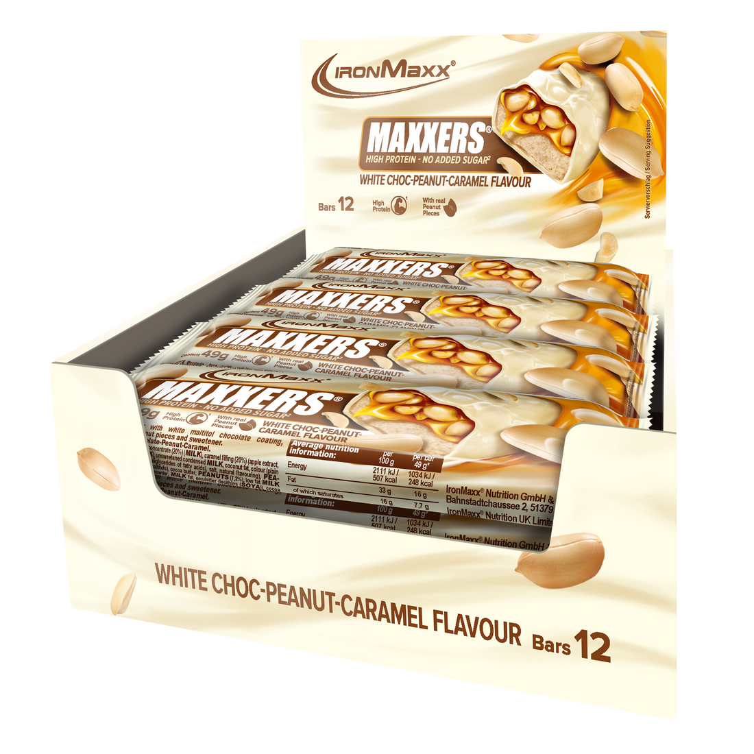 Maxxers (12x49g) - White Choc Peanut Caramel