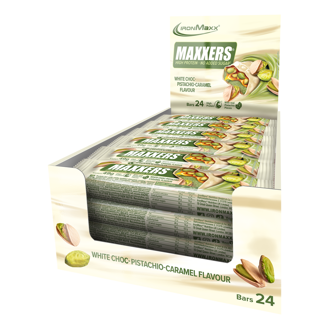 <tc>Maxxers (24x49g) - White Choc Pistachio Caramel</tc>