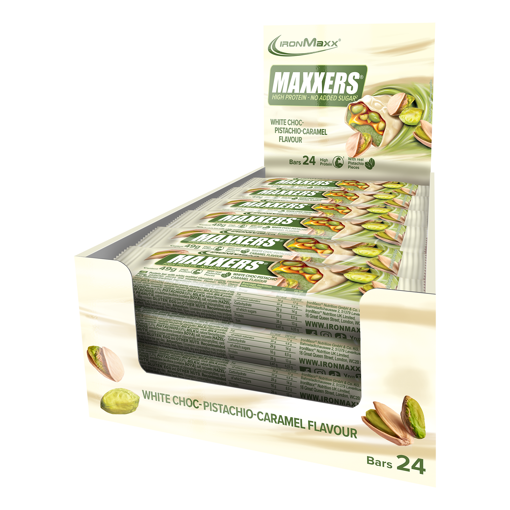 <tc>Maxxers (24x49g) - White Choc Pistachio Caramel</tc>