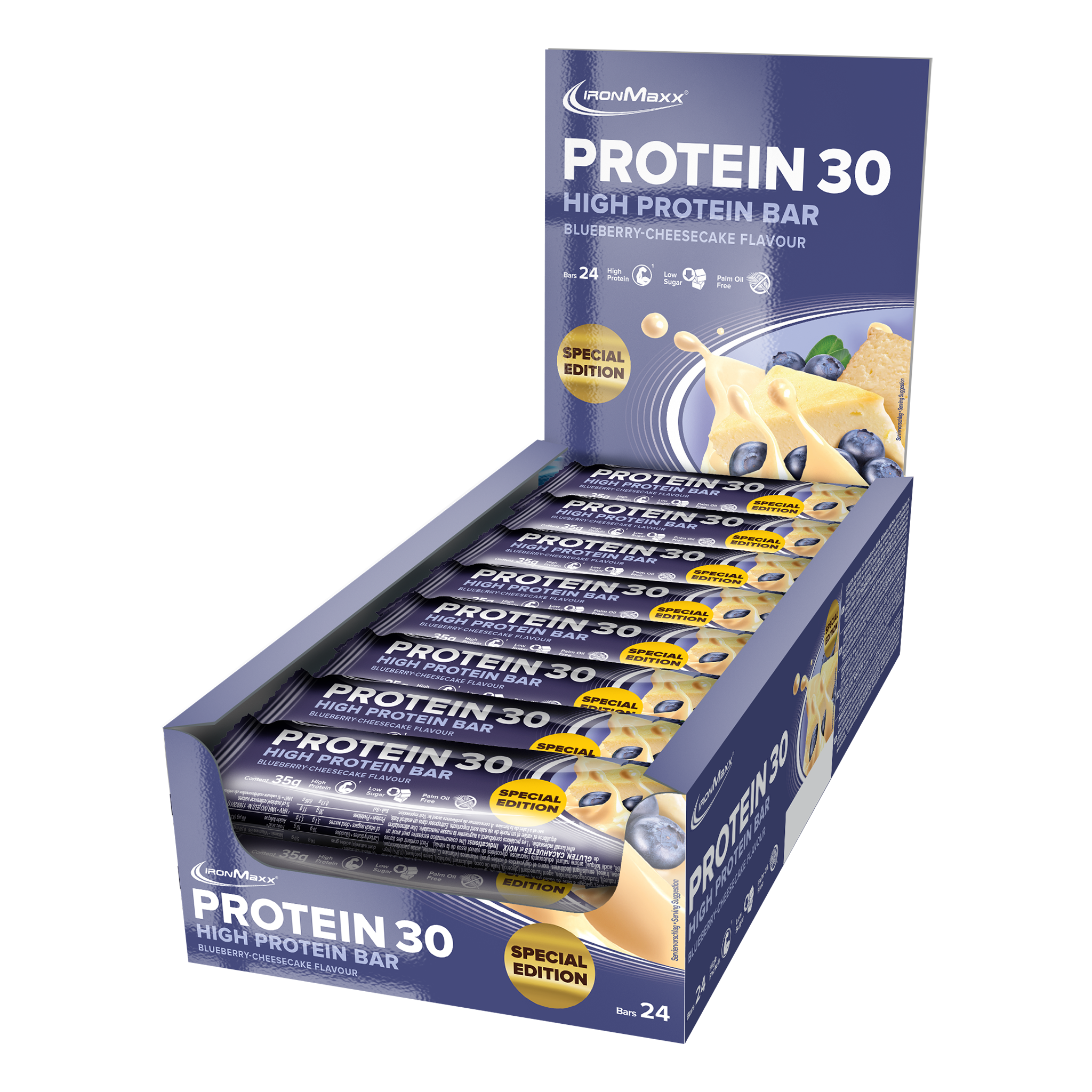 <tc>Protein</tc> 30 <tc>Protein</tc> Barras (24x35g) - Tarta de Queso con Arándanos