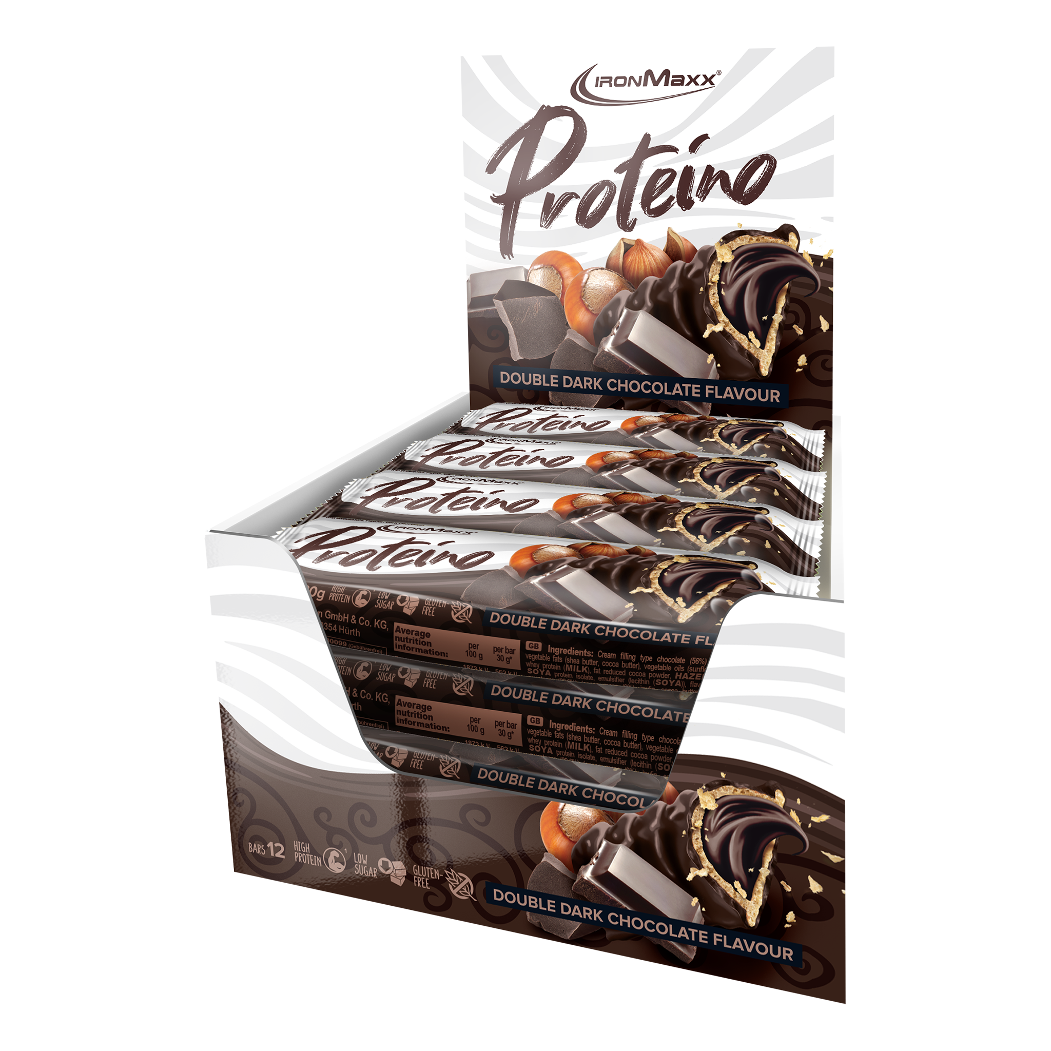 <tc>Proteino (12x30g) - Double Dark Chocolate</tc>