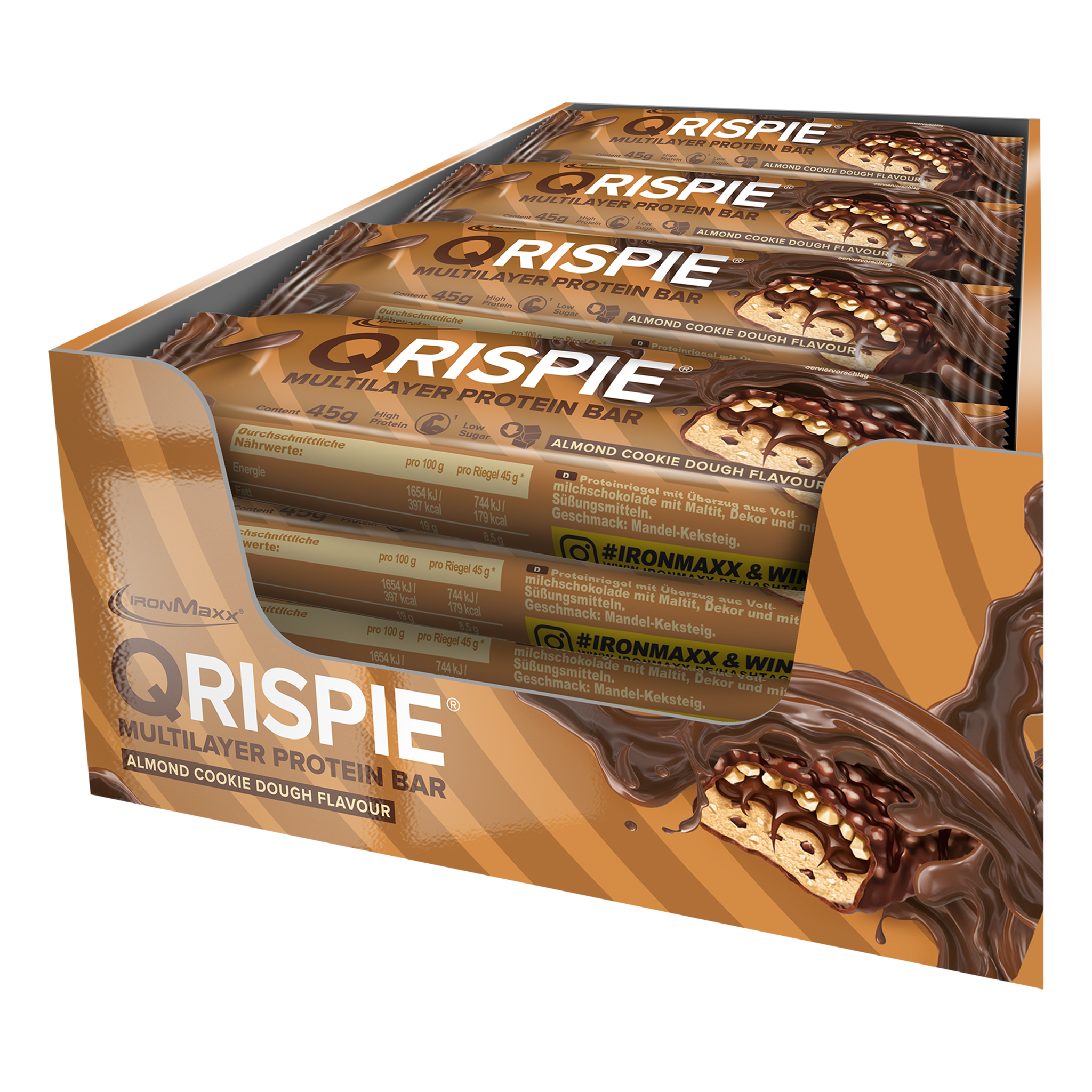 Qrispie <tc>Protein</tc> Barre (16x45g) - Pâte à cookie aux amandes