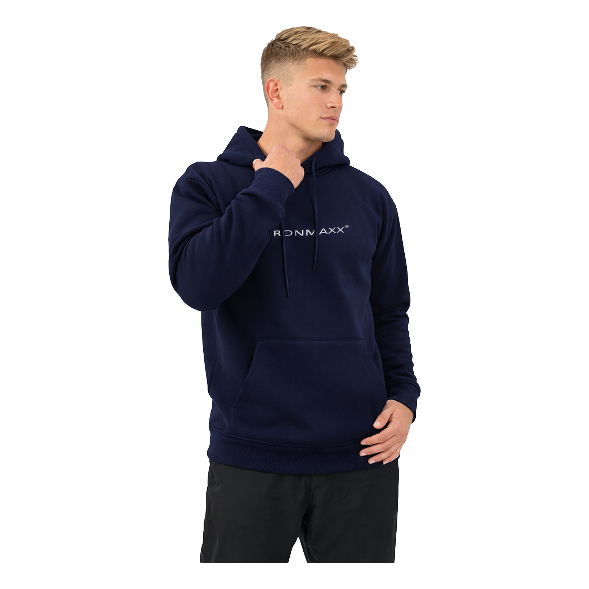 Sweat à capuche bleu foncé unisexe - M
