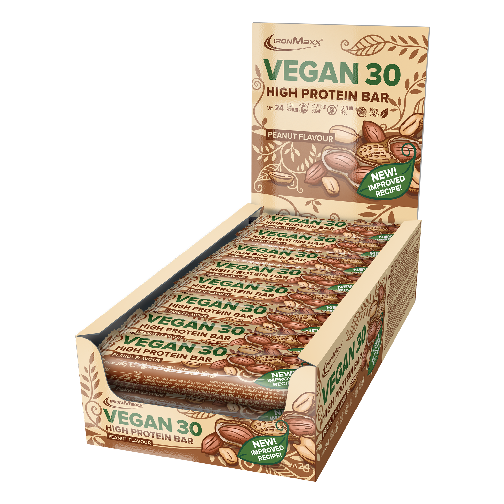 Vegan 30 Protein Riegel (24x35g) - Peanut