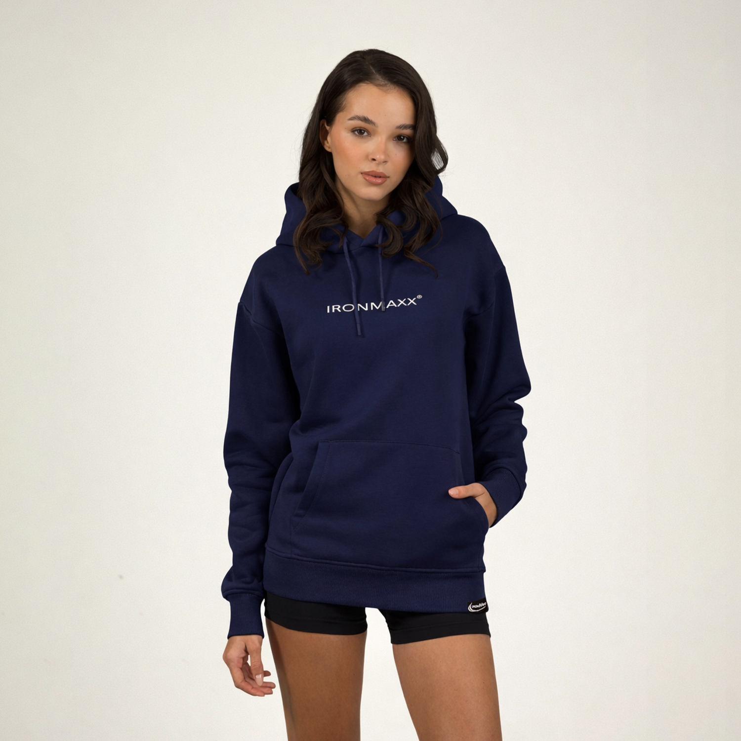 Sweat à capuche bleu foncé unisexe - M