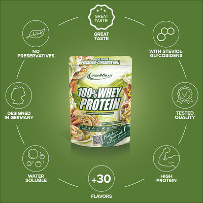 100% Whey Protein - 500g Pouch - Pistachio Cinnamon Roll
